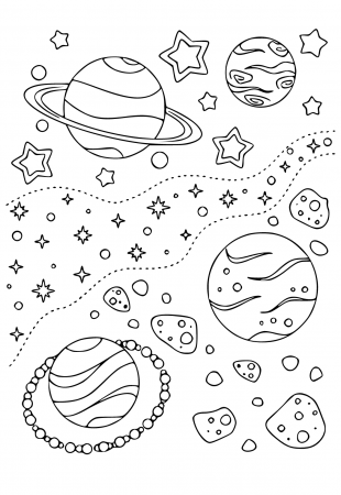 Free Printable Space Milky Way Coloring ...