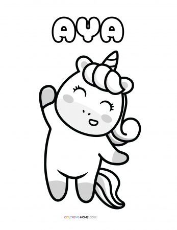Aya unicorn coloring page