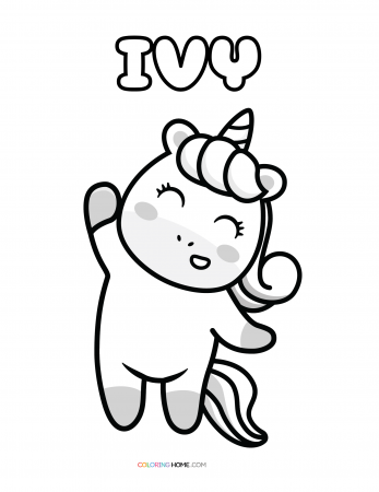 Ivy unicorn coloring page