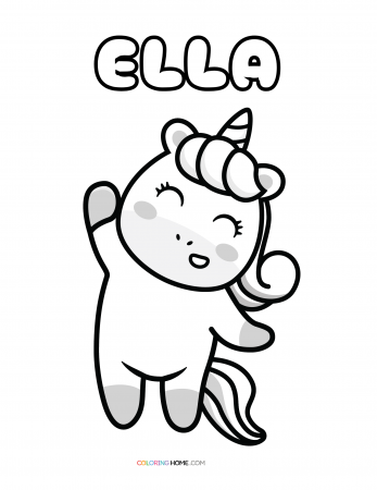 Ella unicorn coloring page