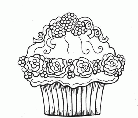 Of Cupcakes - Coloring Pages for Kids and for Adults