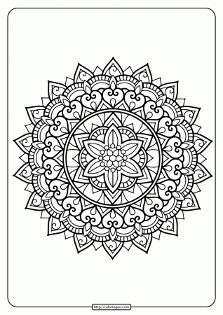 Printable Floral Mandala PDF Coloring Pages 35