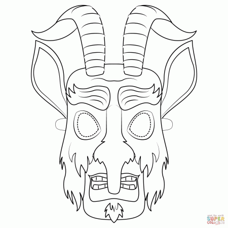 Krampus Mask coloring page | Free Printable Coloring Pages