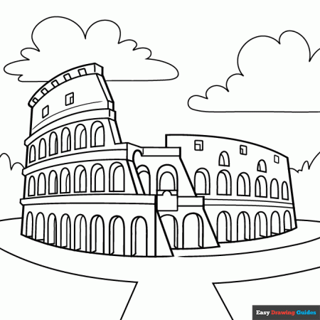 Colosseum Coloring Page | Easy Drawing Guides