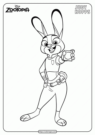 Printable Disney Zootopia Judy Hopps Coloring Page | Coloring pages,  Zootopia coloring pages, Cute coloring pages