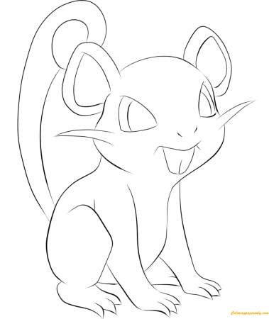 Rattata Coloring Pages - Cartoons Coloring Pages - Coloring Pages For Kids  And Adults