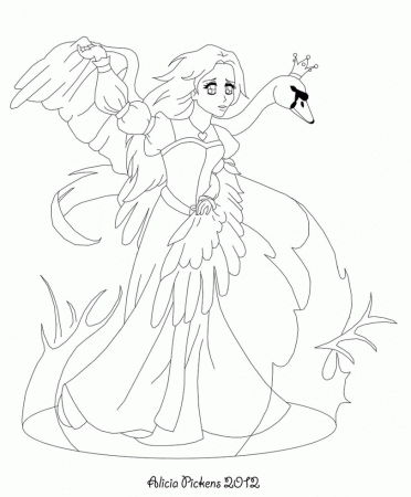 Swan Princess - Coloring Pages for Kids and for Adults