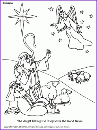 Coloring (Angel Telling Shepherds about Jesus' Birth) - Kids ...