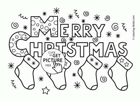 Merry Christmas socks coloring pages for kids, printable free |  coloing-4kids.com
