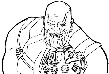 Thanos Smiling Creepy Coloring Page - Free Printable Coloring Pages for Kids