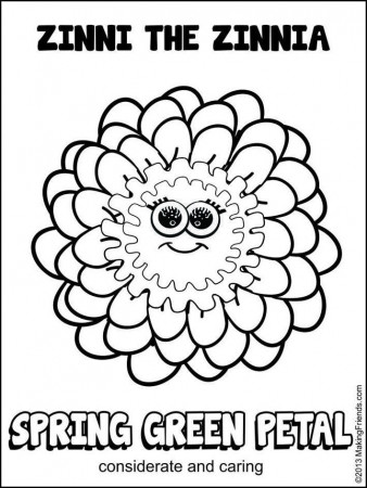 Coloring Sheet - Zinni | Girl scout daisy activities, Girl scout daisy  petals, Daisy girl scouts