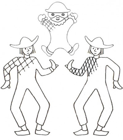 Coloring page Preschool Worksheets Carnival : End the suit of the Harlequins  4