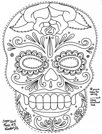 Yucca Flats, N.M.: Wenchkin's Coloring Pages - Sugar Skull Mask ...