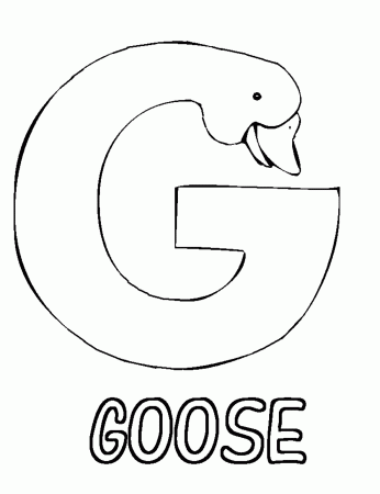 Preschool Coloring Pages Alphabet G For Goose | Alphabet Coloring ...