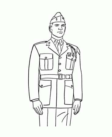 Armed Forces Day Coloring Pages | Marine Officer - dress uniform ...