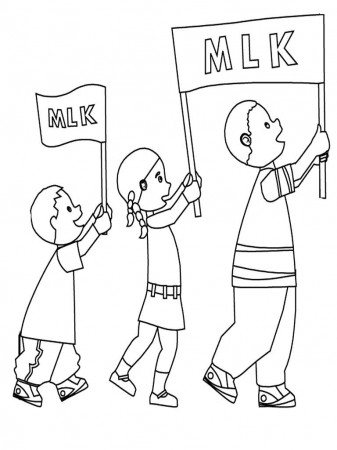 Martin Luther King March Coloring Sheet | Realistic Coloring Pages