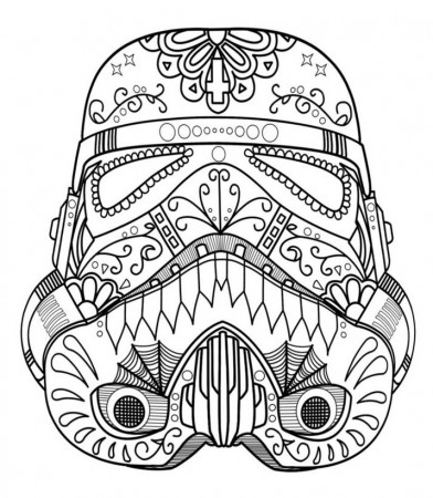 Dark Vader Sugar Skull Coloring Page