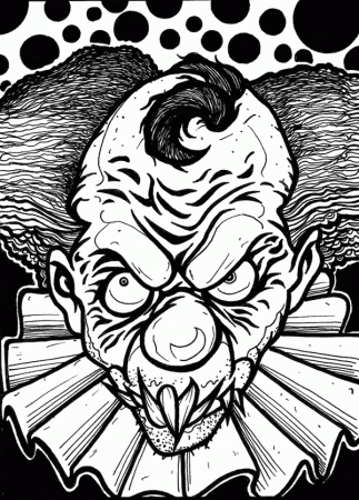 Scary Clown Coloring Page