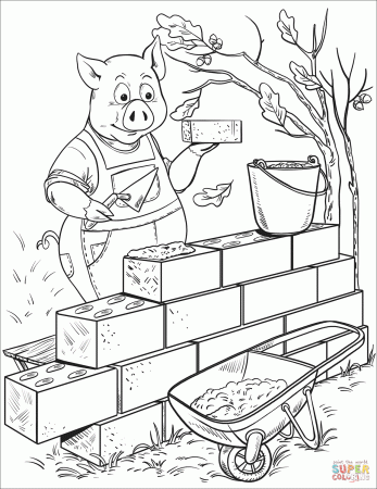 Penny Pig Builds a Brick House coloring page | Free Printable Coloring Pages