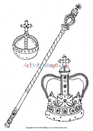 Royal Regalia or Crown Jewels Colouring Page