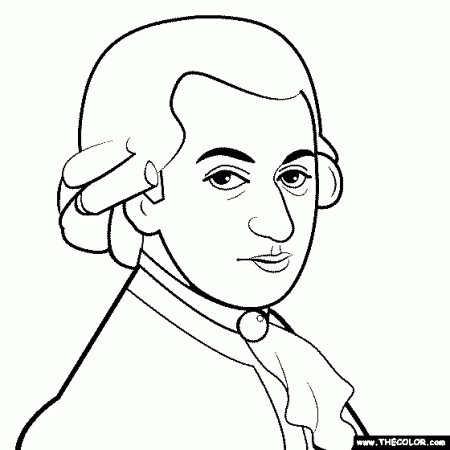 Mozart Coloring Page | Mozart Coloring | Coloring pages, Music art diy,  Free coloring pages