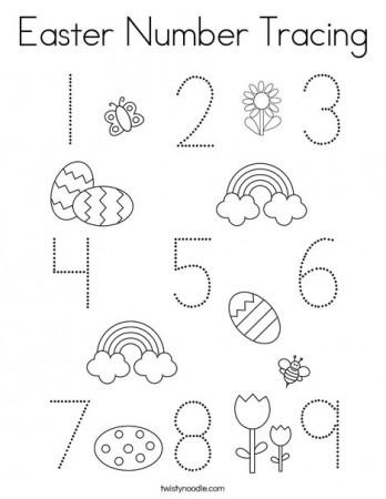 Easter Number Tracing Coloring Page - Twisty Noodle