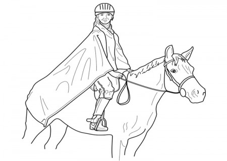 Coloring Page horse riding - free printable coloring pages - Img 19099