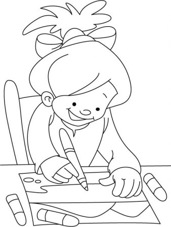 Writing coloring page | Cute drawings, Valentines day coloring page, Coloring  pages