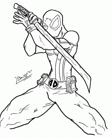 Easy Deadpool and Wolverine Coloring Pages #5642 Deadpool and ...