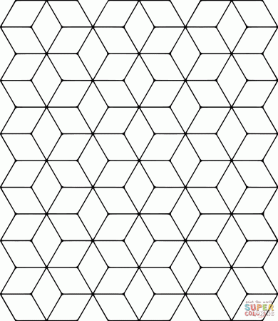 Tessellation with Rhombus coloring page | Free Printable Coloring ...