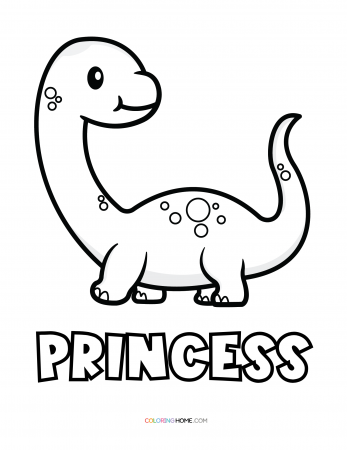 Princess dinosaur coloring page