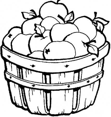 apple basket coloring pages - Clip Art Library