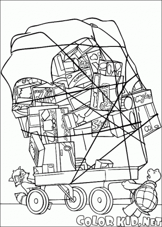 Coloring page - Trolley with a valuable property