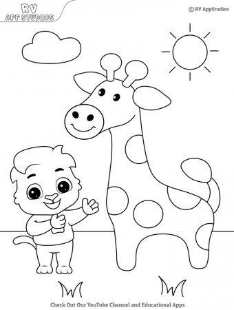 Giraffe coloring pages for kids | Printable Giraffe Coloring Pages
