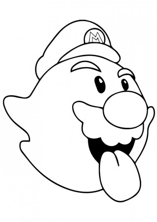 Boo is an enemy of Mario in Super Mario Bros Coloring Pages - Mario  Coloring Pages - Coloring Pages For Kids And Adults