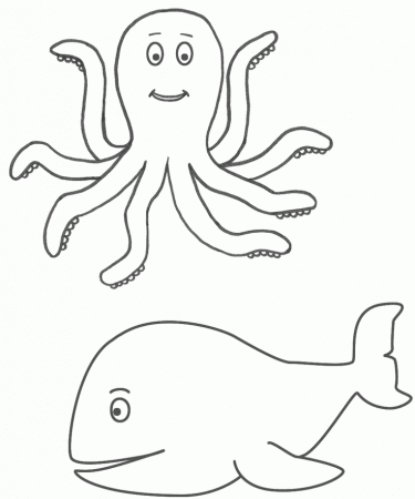 Octopus and Whale - Coloring Pages | Aubs Birthday | Pinterest ...