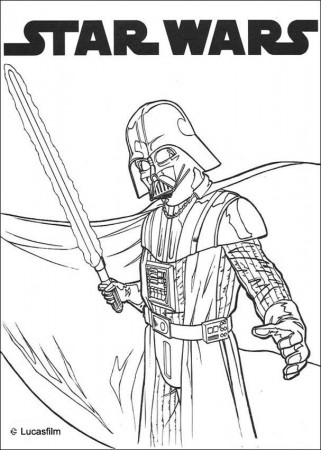 STAR WARS coloring pages - Darth Vader and laser sword