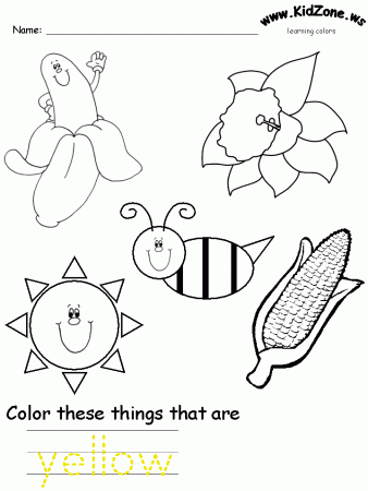 Yellow Coloring Pages For Preschoolers | Only Coloring Pages