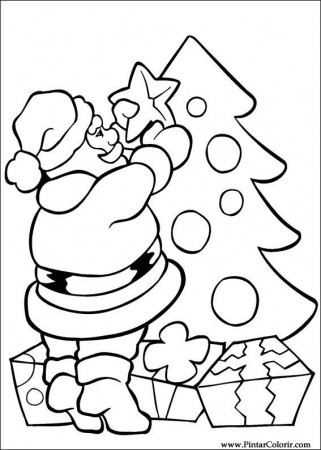Drawings To Paint & Colour Christmas - Print Design 010