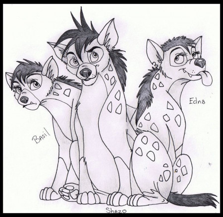 Three Brother Hyena Coloring Pages For Child | Coloring.Cosplaypic.com