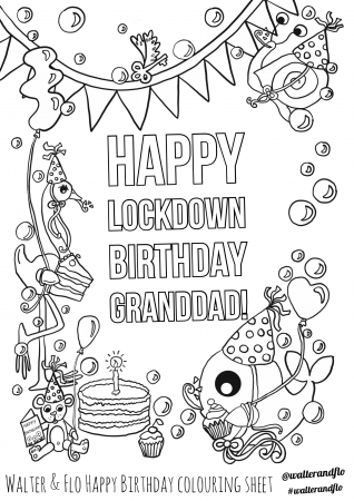 Happy birthday granddad colouring page ...pinterest.co.uk