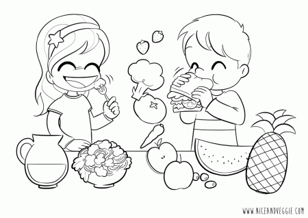 Healthy Foods Coloring Pages | Food coloring pages, Coloring pages, Coloring  pages for kids