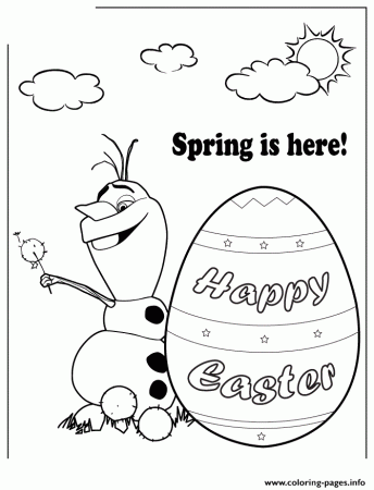 Disney Frozen Olaf Spring Easter Colouring Page Coloring Pages Printable