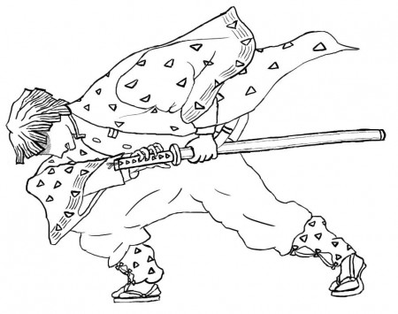 Action Zenitsu Demon Slayer Coloring Page - Free Printable Coloring Pages  for Kids