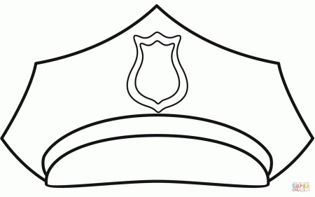 Police Hat coloring page | Free ...