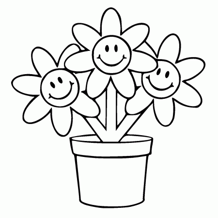 Flower Pot Coloring Pages - Best Coloring Pages For Kids