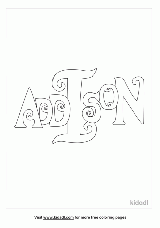 Addison Coloring Pages | Free Names Coloring Pages | Kidadl