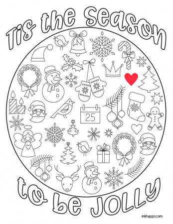 Christmas Coloring Pages and some fun Christmas jokes! - inkhappi