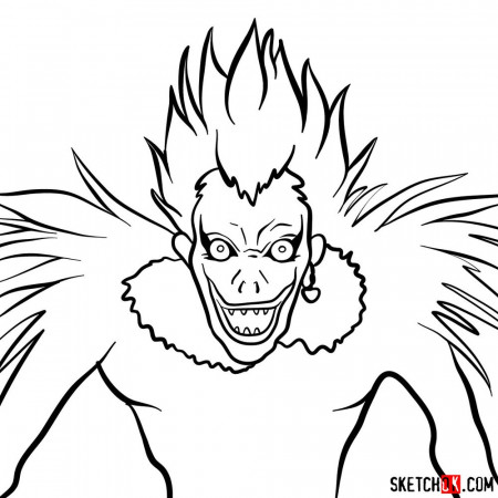 How to draw Ryuk | Death Note - Sketchok easy drawing guides