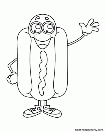 Hotdog Kawaii Coloring Pages - Kawaii Coloring Pages - Coloring Pages For  Kids And Adults